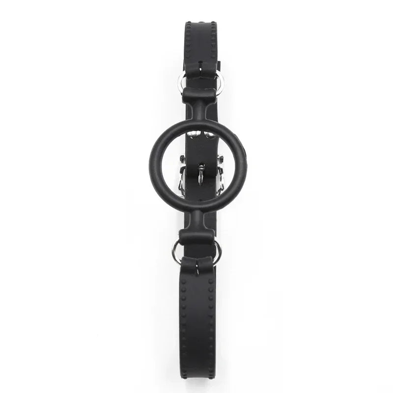 Silicone O-Ring Gag Strap – Adjustable Open Mouth Bite Gag for BDSM Roleplay & Couples Play