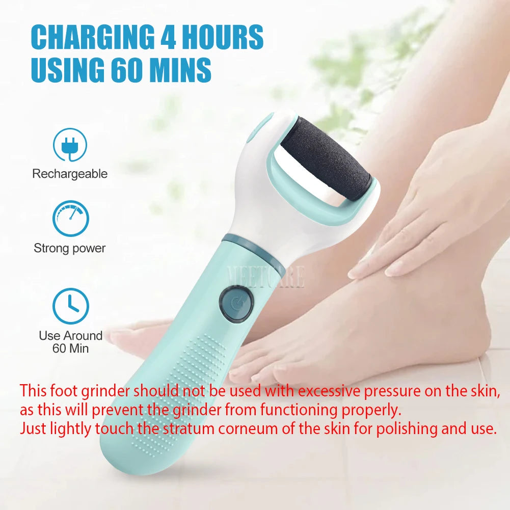 Electric Foot Grinder Wireless Pedicure Tool – Waterproof Callus & Dead Skin Remover