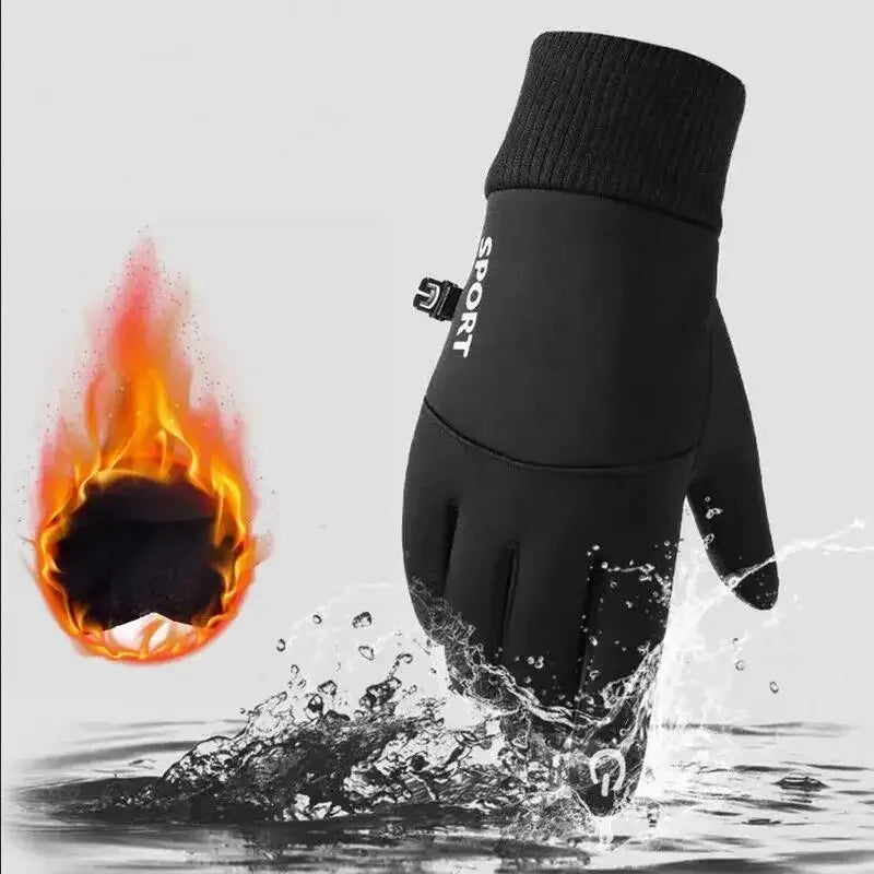 Winter Warm Waterproof Touch Screen Gloves – Full Finger Fleece Cycling, Running & Ski Gloves