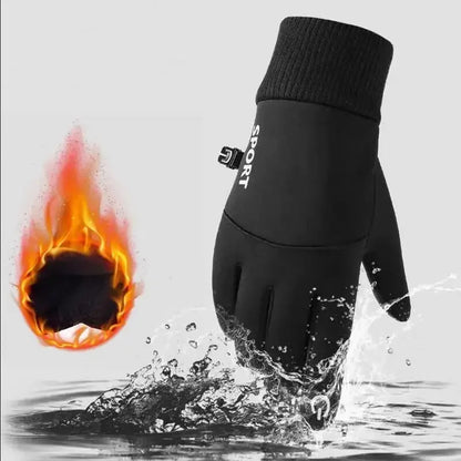Winter Warm Waterproof Touch Screen Gloves – Full Finger Fleece Cycling, Running & Ski Gloves