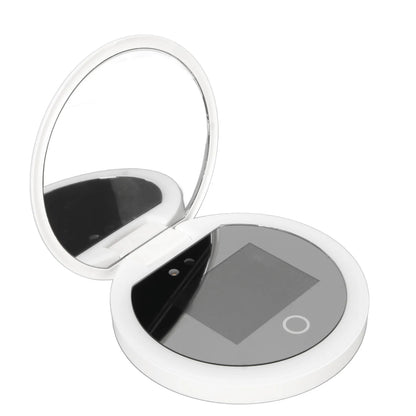 UV Mirror Sunscreen Testing Camera with Light – 2X Magnification Travel Makeup Mirror (3.5in Pocket Size)