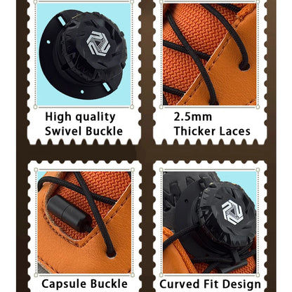 No-Tie Shoelaces with Swivel Buckle – Automatic Elastic Laces for Sneakers Kids & Adults