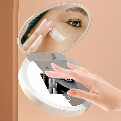 UV Mirror Sunscreen Testing Camera with Light – 2X Magnification Travel Makeup Mirror (3.5in Pocket Size)