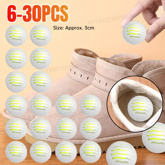 6–30pcs Shoe Deodorant Balls – Jasmine Scent Long-Lasting Fresheners for Shoes, Closet & Toilet