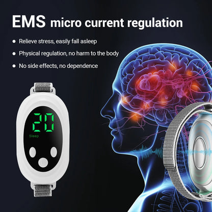 Handheld EMS Microcurrent Sleep Aid Device – 20 Levels Relaxation & Pulse Therapy for Better Sleep
