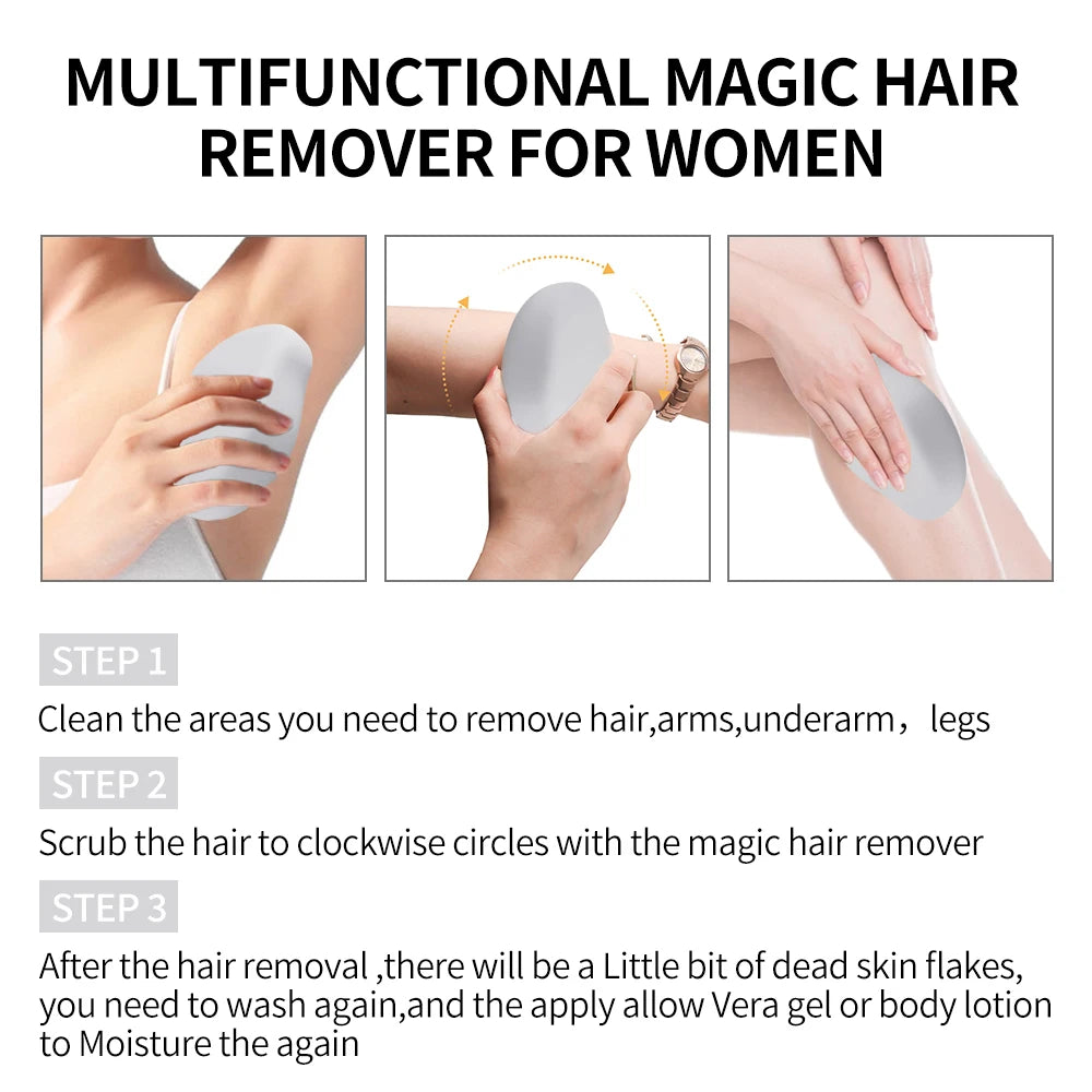 Crystal Hair Removal Eraser – Painless Reusable Glass Depilation Tool for Smooth Skin