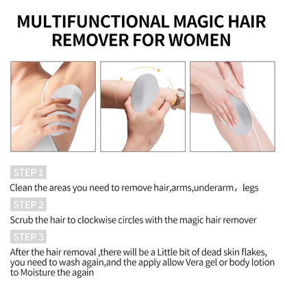 Crystal Hair Removal Eraser – Painless Reusable Glass Depilation Tool for Smooth Skin