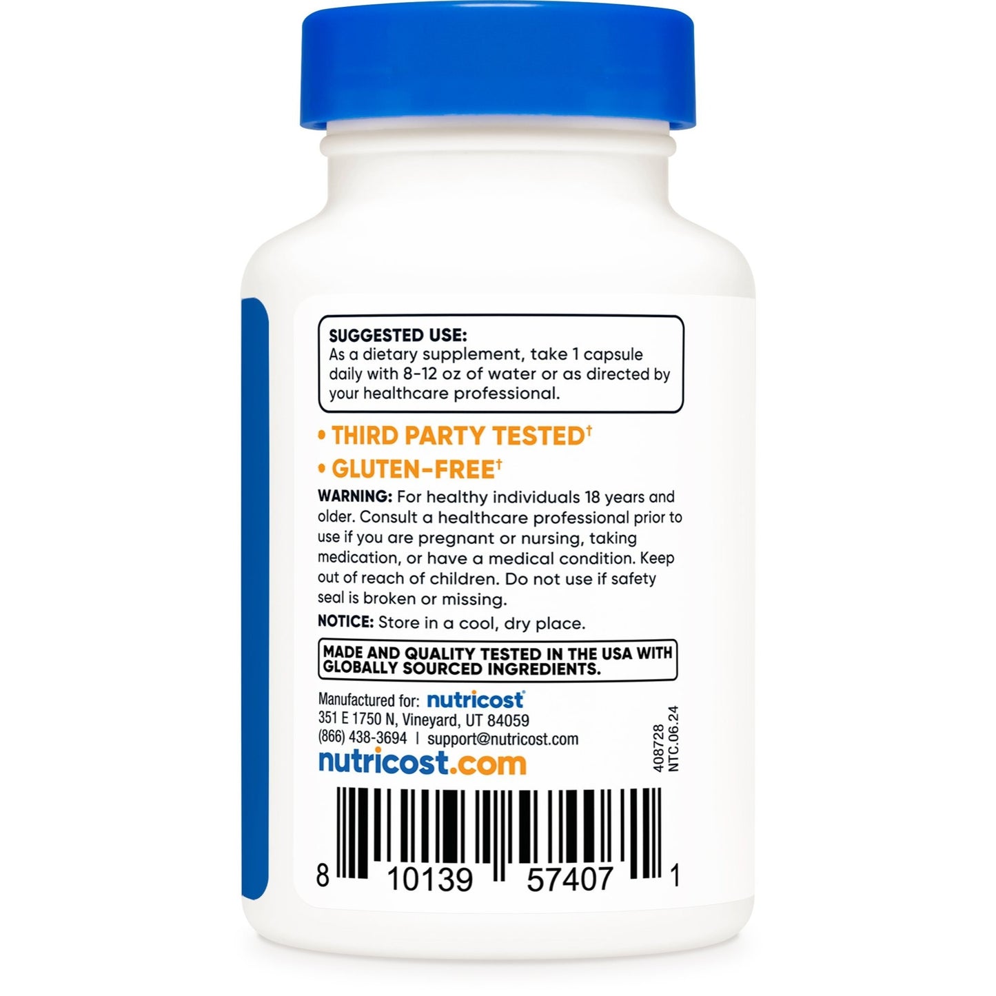 Nutricost High Potency Vitamin B Complex – 462mg, 30 Capsules