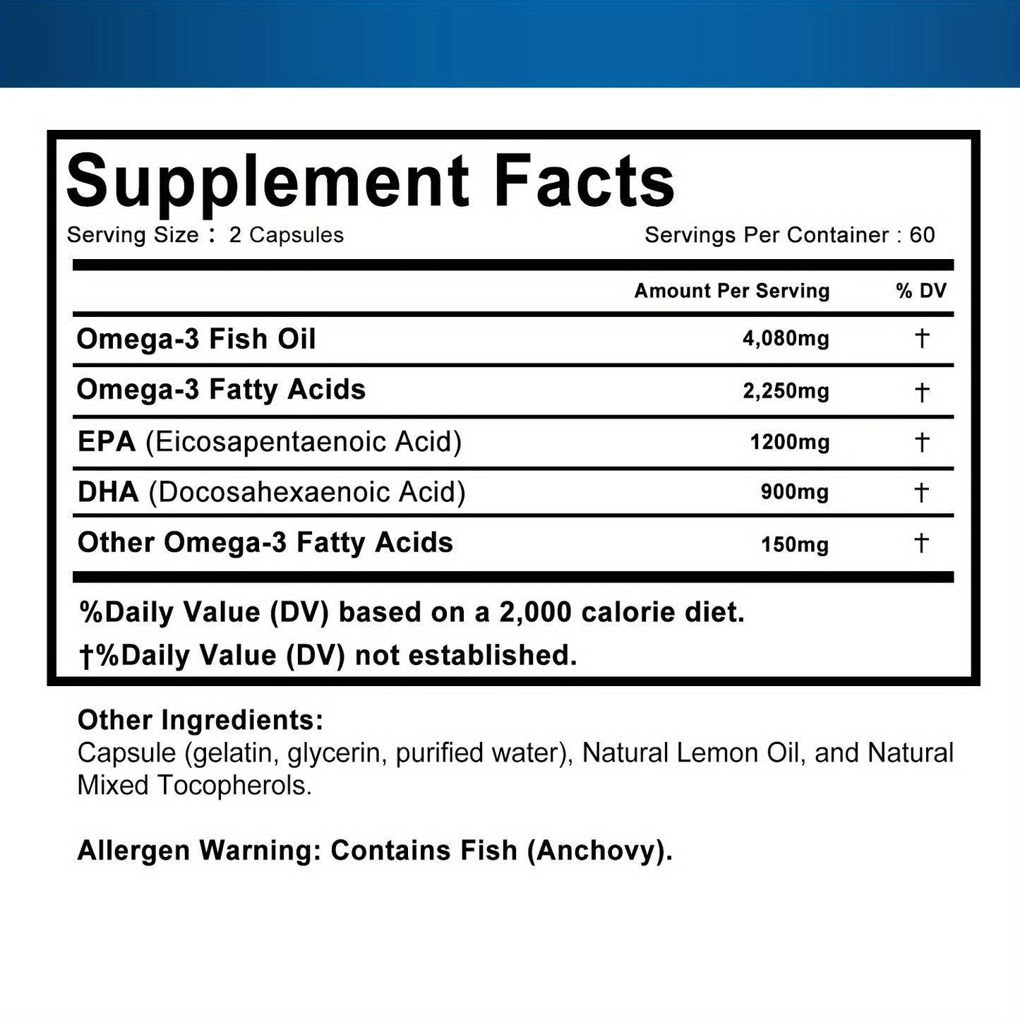 Omega 3 Fish Oil – EPA & DHA Support for Eye, Bone & Joint Health (120 Softgels)