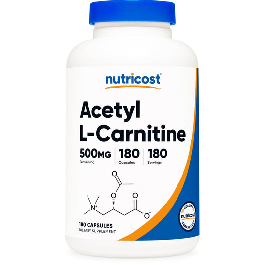 Nutricost Acetyl L-Carnitine 500mg – 180 Capsules (Non-GMO, Gluten Free)