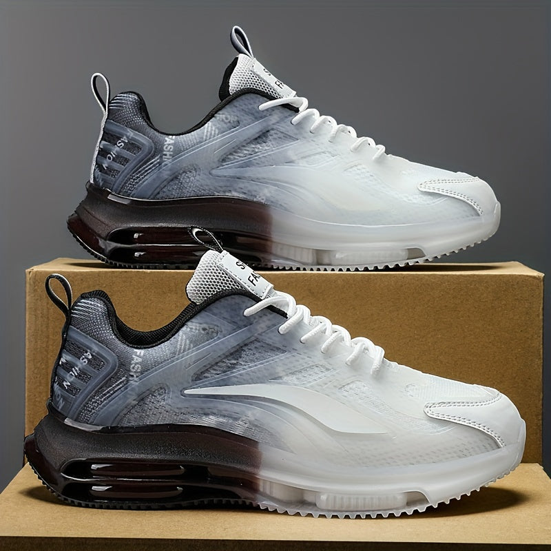 Men’s Gradient Color Running Shoes – Breathable, Non-Slip Sneakers with Shock Absorption