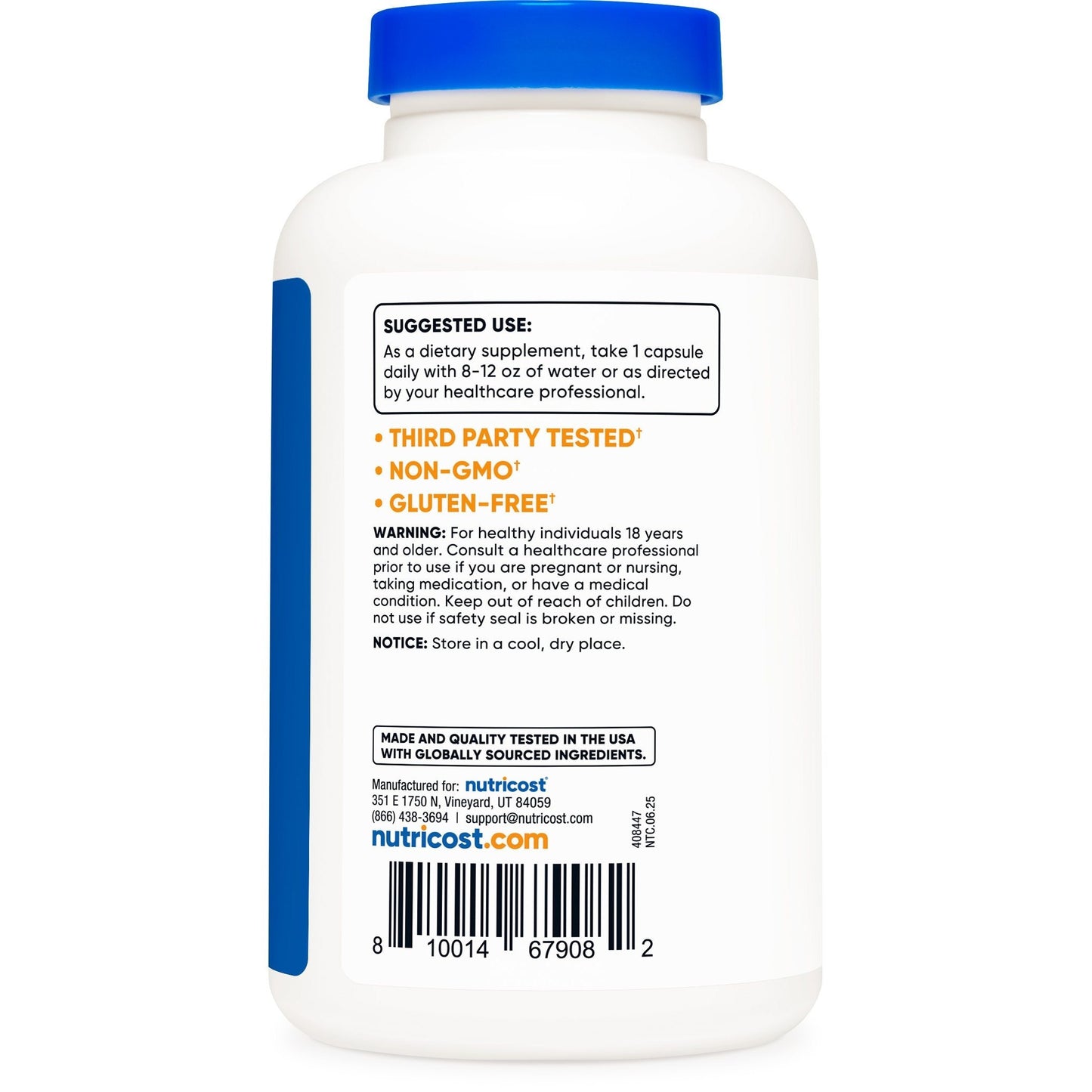 Nutricost Acetyl L-Carnitine 500mg – 180 Capsules (Non-GMO, Gluten Free)