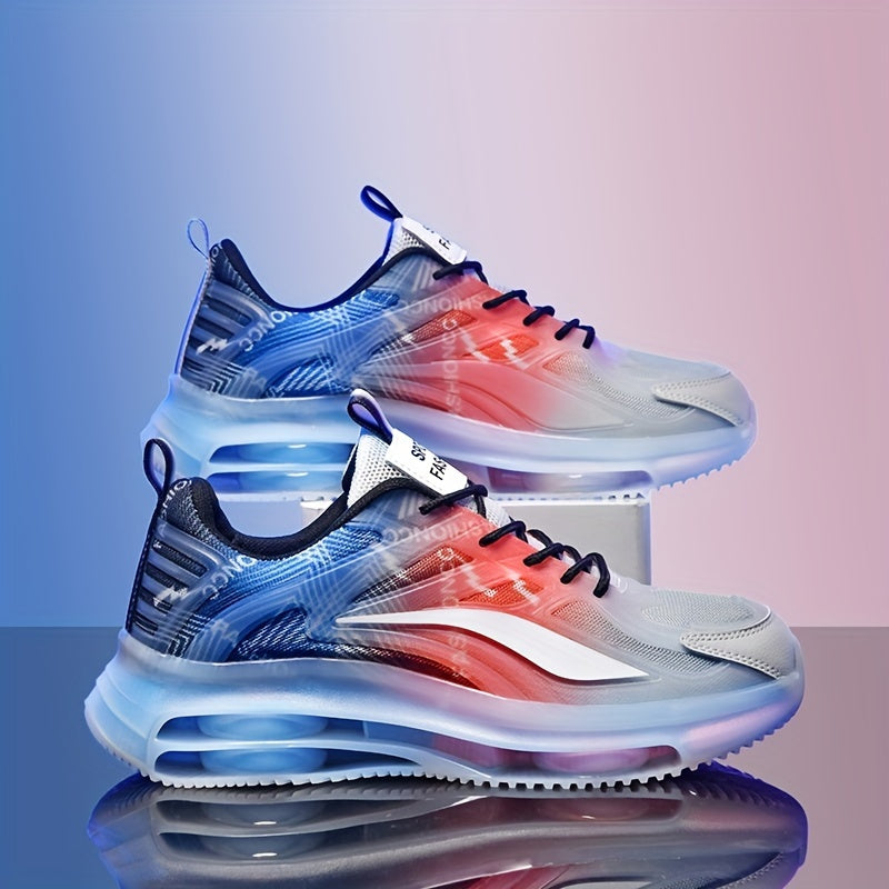 Men’s Gradient Color Running Shoes – Breathable, Non-Slip Sneakers with Shock Absorption