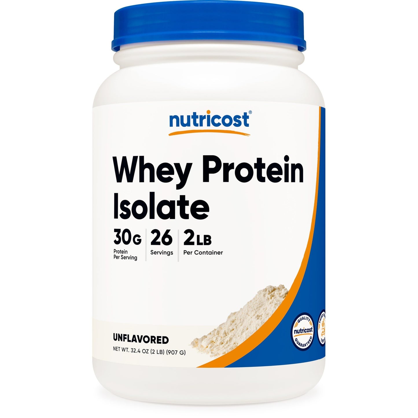 Nutricost Whey Protein Isolate – Unflavored, 2 lbs